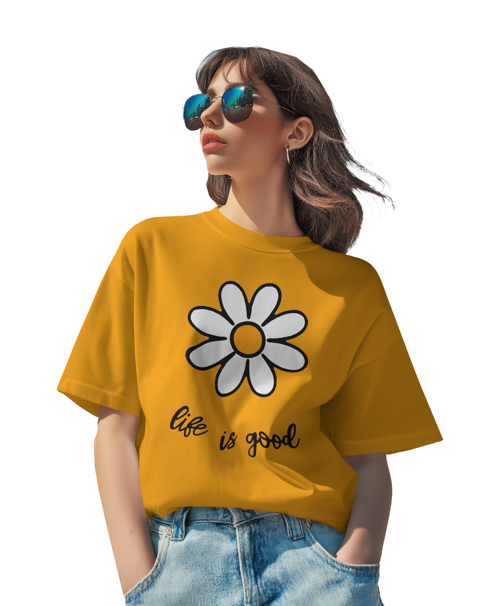 Women's Life is Good Printed Cotton Graphic Tee